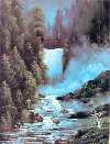 Bob Ross Oil Paintng of Waterfall Wonder