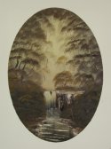Hyperlink to and thumbnail of Enchanted Falls Oval painting image
